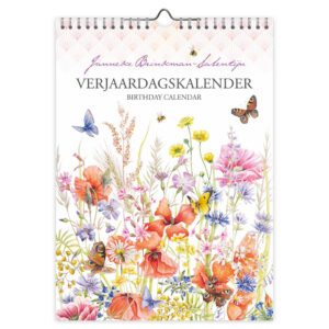 Janneke Brinkman Klaproos met vlinder 18x25 verjaardagskalender
