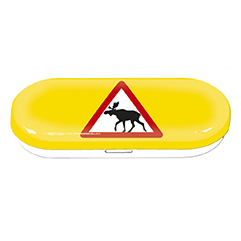 Fridolin metalen brillenkoker Attention Moose, Sweden