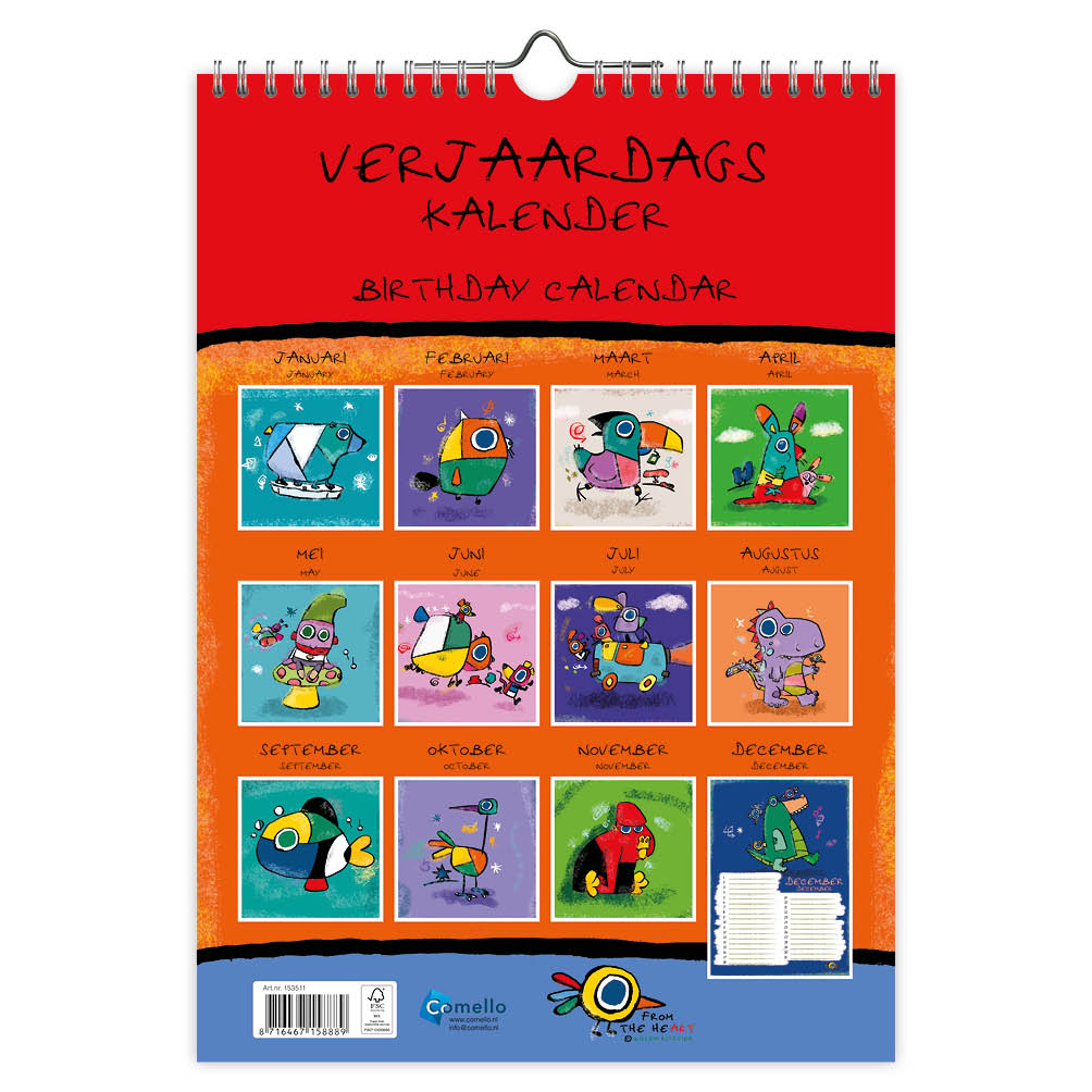 From the HeART (Willem Ritstier) A4 verjaardagskalender * - Afbeelding 3
