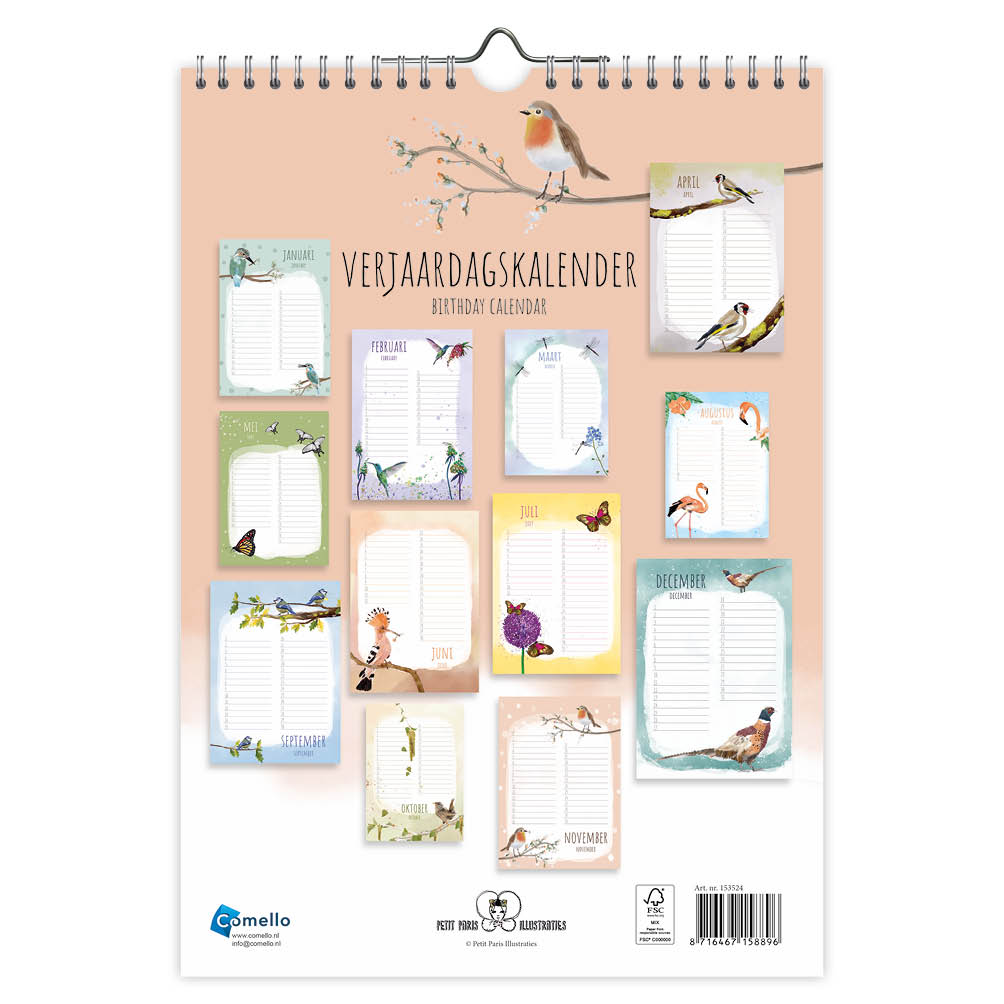 Petit Paris A4 verjaardagskalender - Afbeelding 3