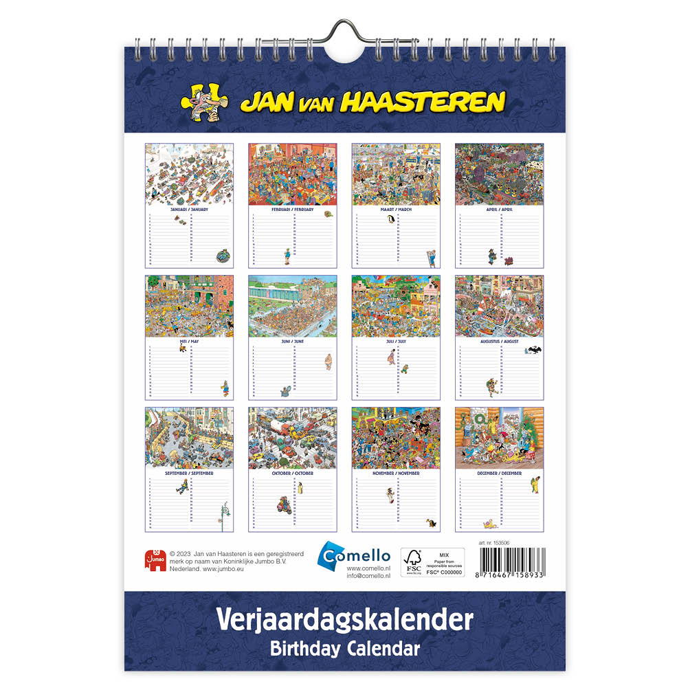 Jan van Haasteren A4 verjaardagskalender - Afbeelding 3