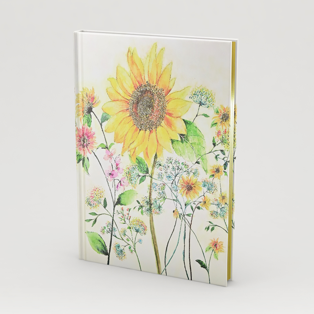 Bookbound Journal Peter Pauper Watercolor Sunflower //
