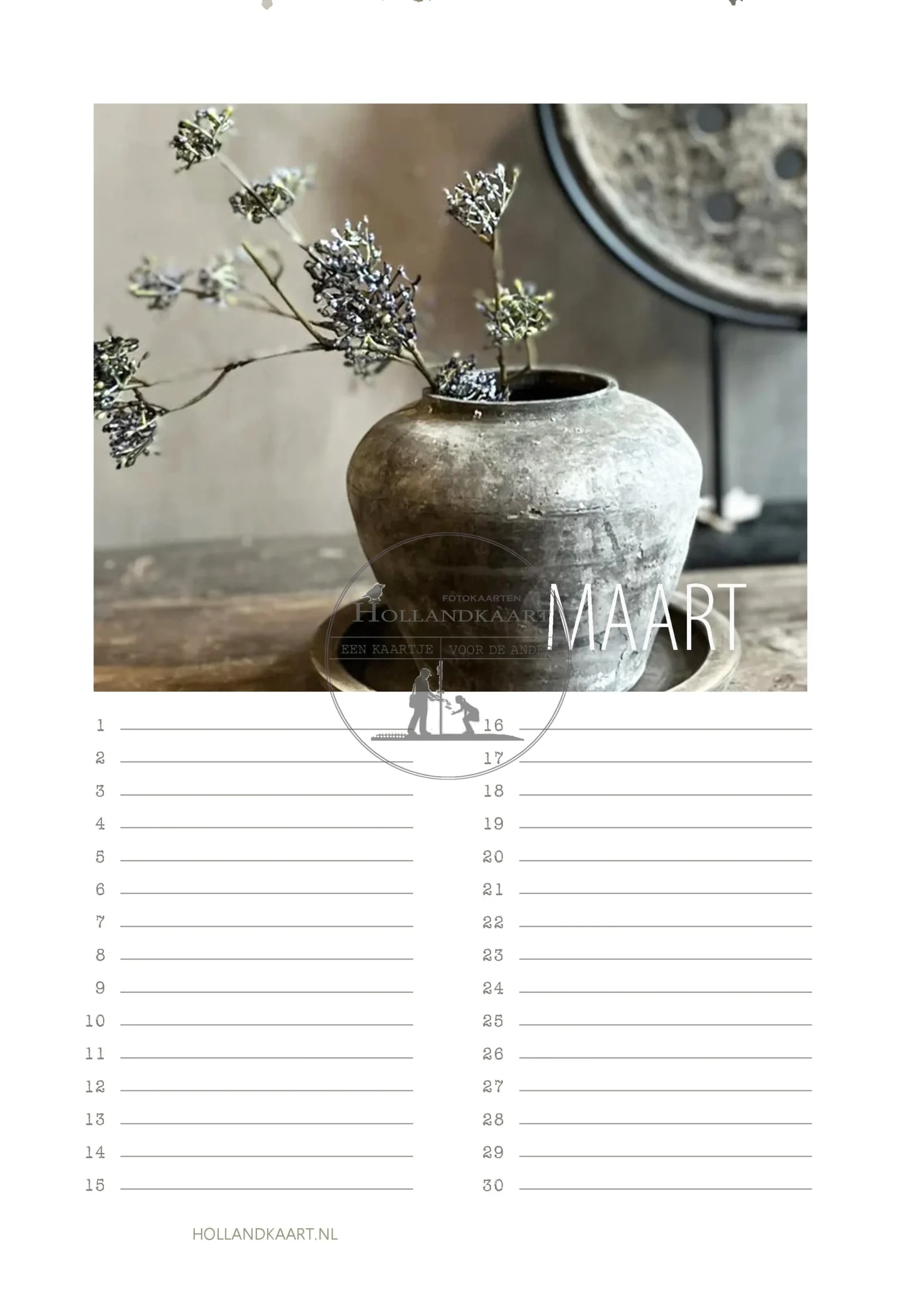 Verjaardagskalender Sfeervol Landelijk - WIT- - Afbeelding 4
