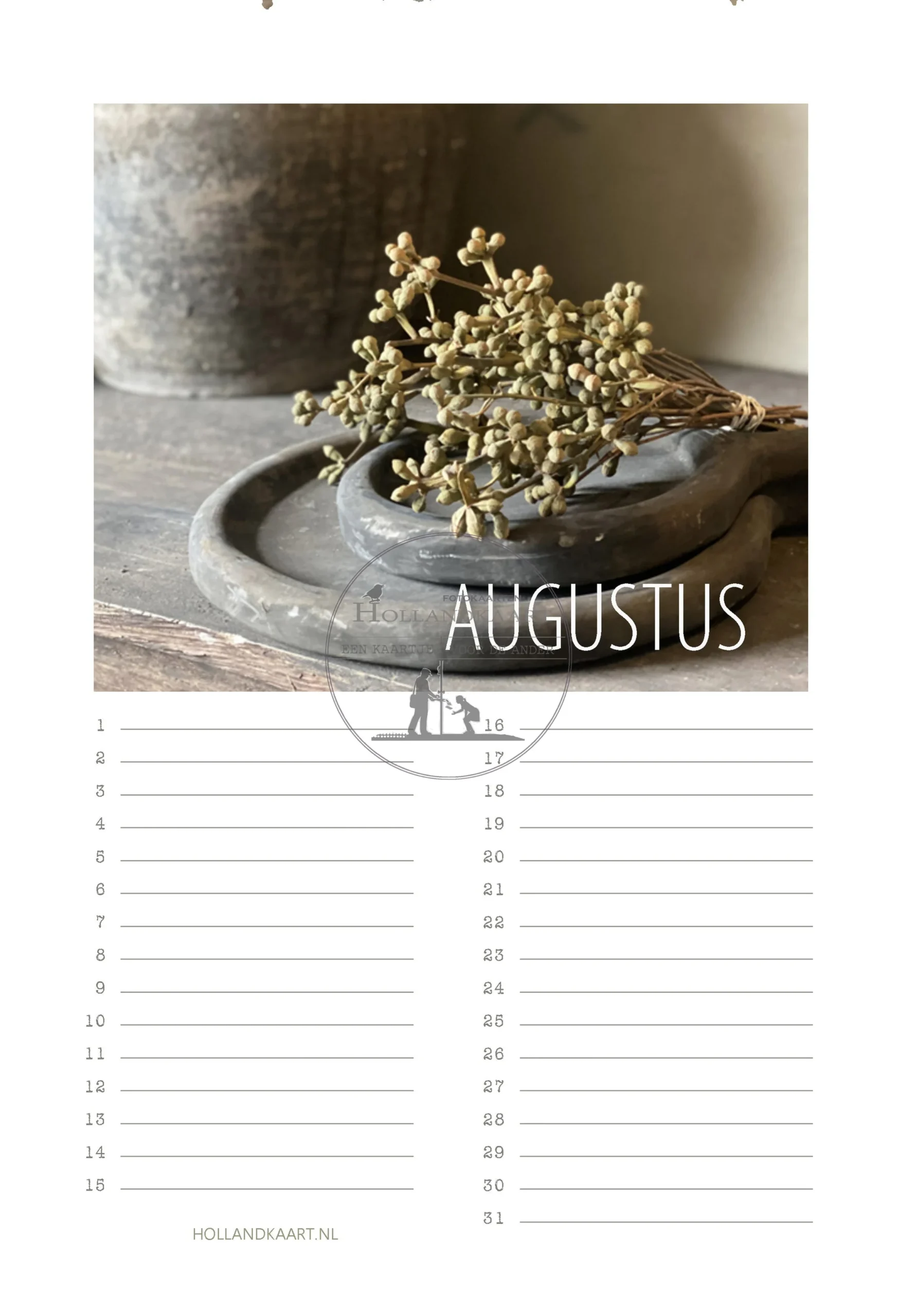 Verjaardagskalender Sfeervol Landelijk - WIT- - Afbeelding 2