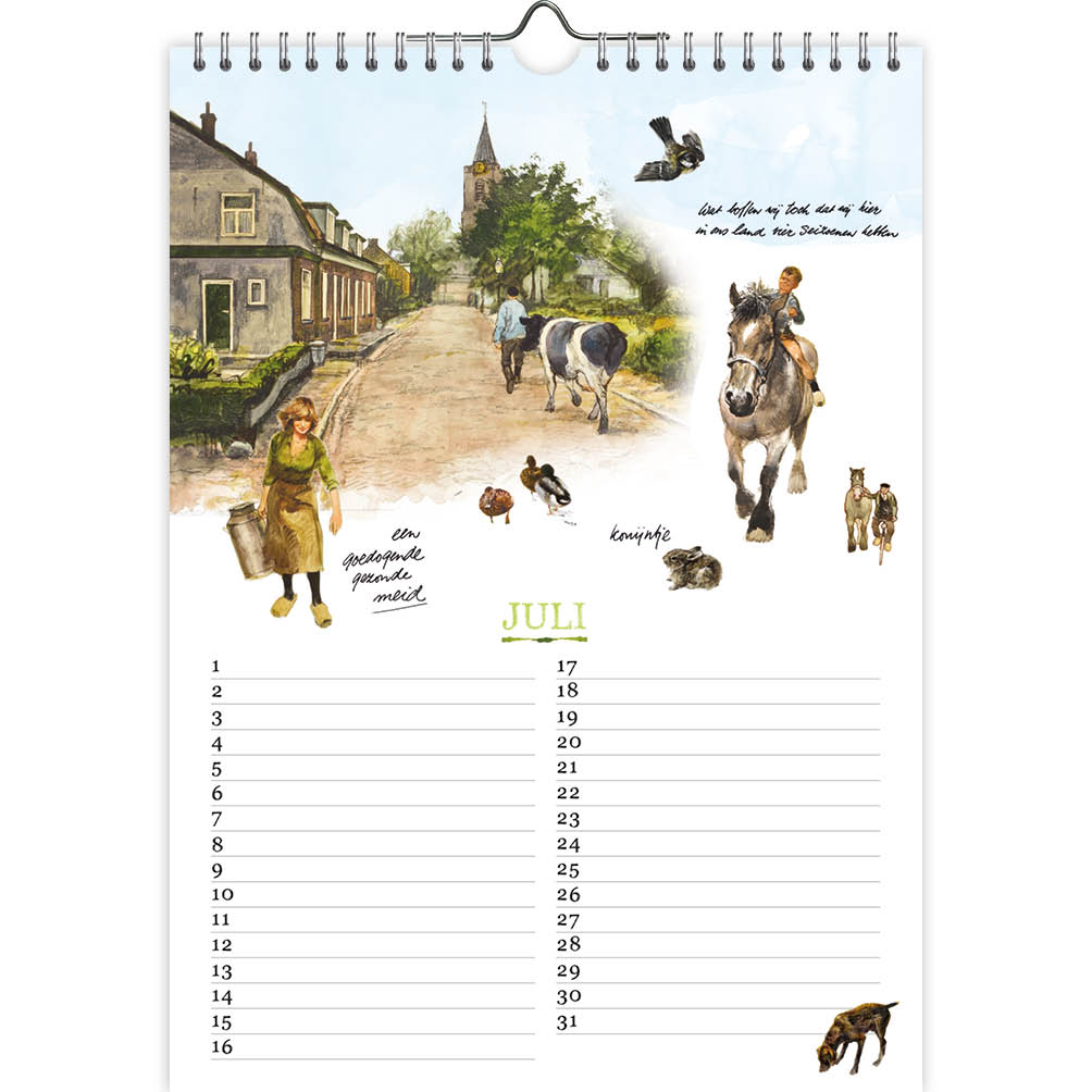 Rien Poortvliet Lang leve de boerderij verjaardagskalender 18x25 - Afbeelding 2