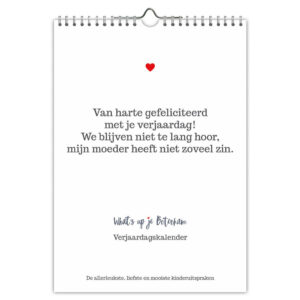 What's up je boterham A4 verjaardagskalender *