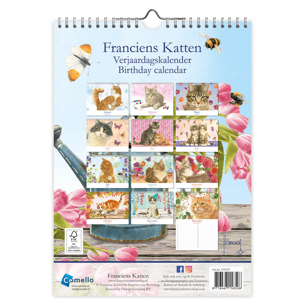 Franciens Katten Lapjeskat verjaardagskalender 18x25 - Afbeelding 3