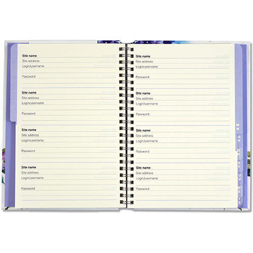 Logbook Internet address & Password Large Peter Pauper Hydrangeas - Afbeelding 2