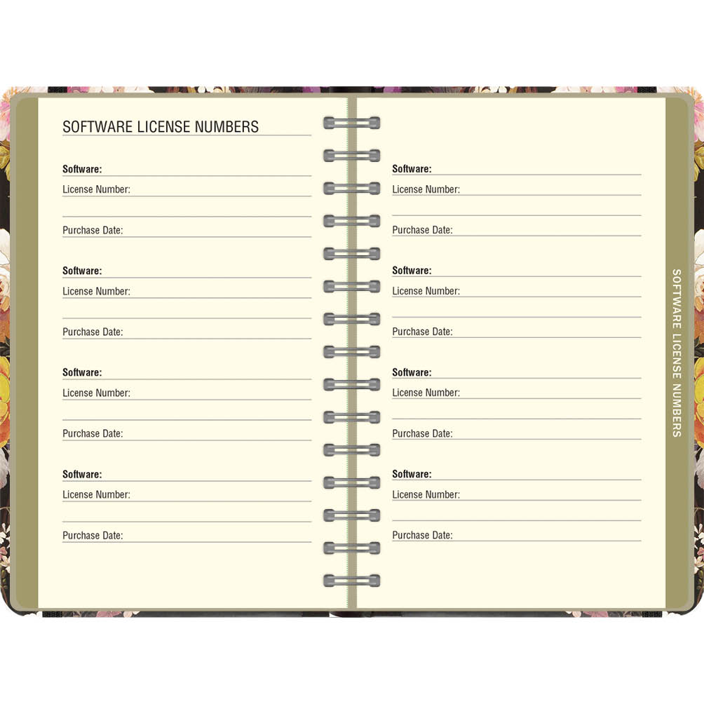 Logbook Internet address & Password Peter Pauper Midnight Floral - Afbeelding 2