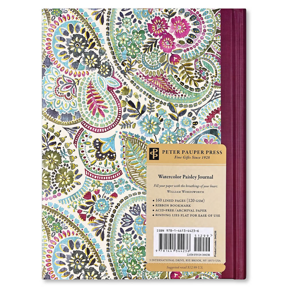 Bookbound Journal Peter Pauper Watercolor Paisley - Afbeelding 5