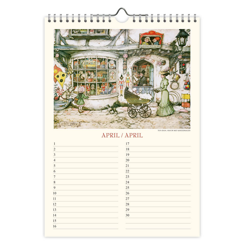 Anton Pieck 'Het Veerhuis" verjaardagskalender A4 - Afbeelding 2
