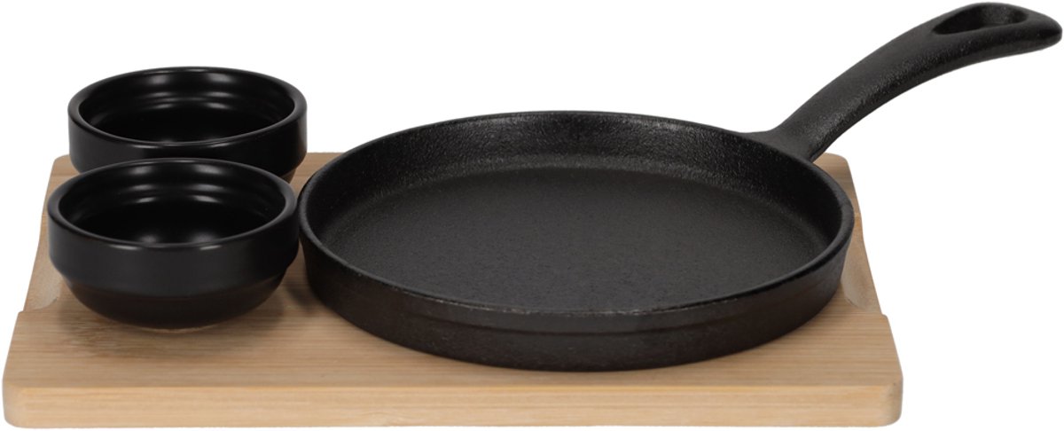Gietijzeren serveerset rond