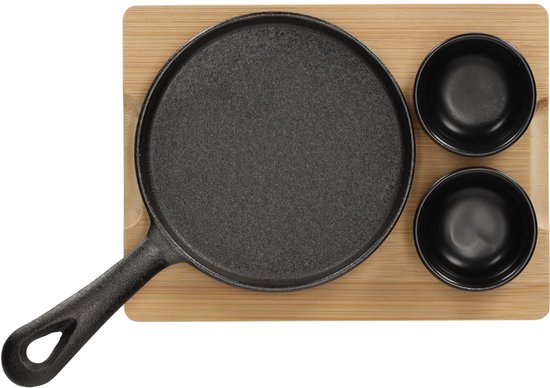 Gietijzeren serveerset rond - Afbeelding 2