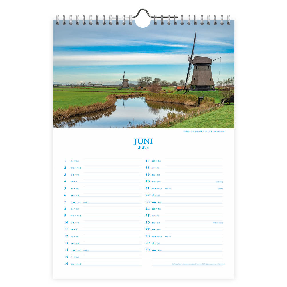 Nederland maandkalender Weide met Koeien 2027 - Afbeelding 2