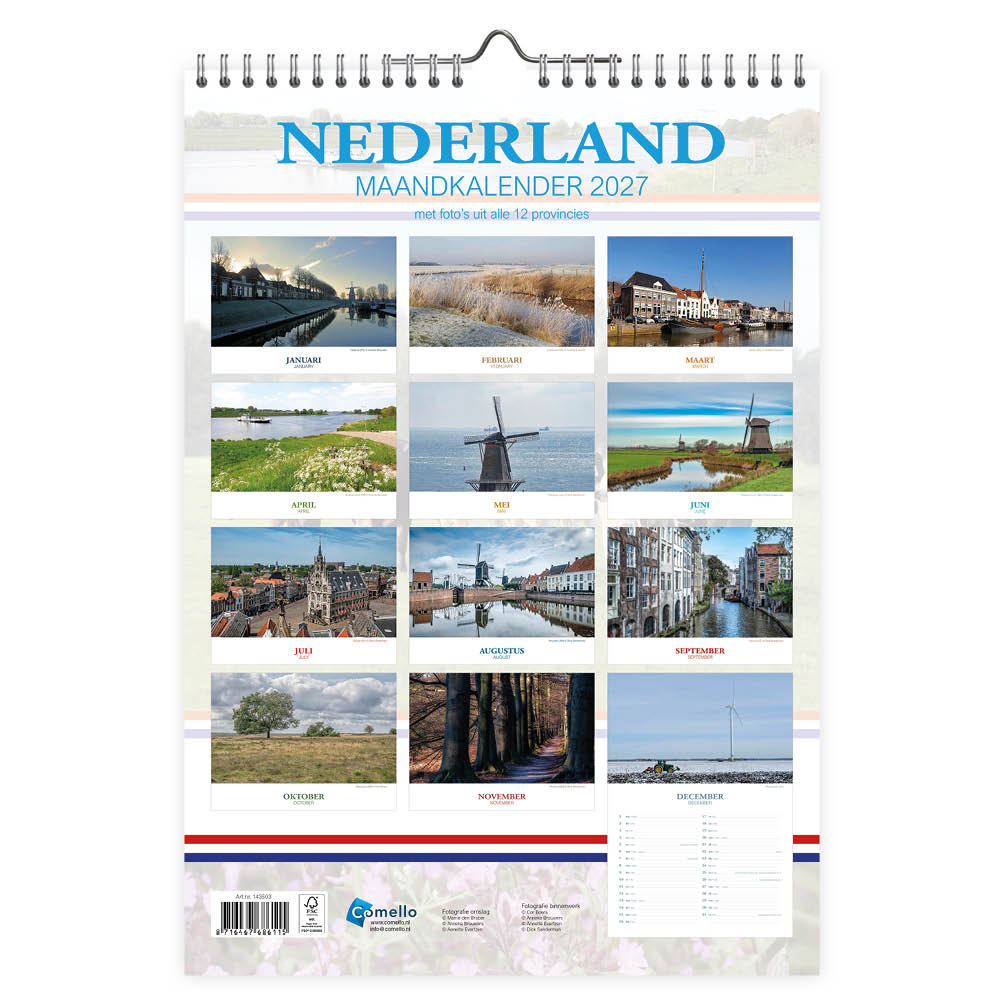 Nederland maandkalender Weide met Koeien 2027 - Afbeelding 3
