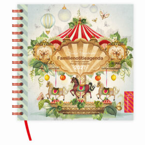 Studio Pompidom 17-maands Familienotitie-agenda 6-pers.(zachte kaft) Carousel 2027