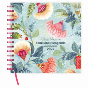 Studio Pompidom 17-maands Familienotitie-agenda 6-pers. (harde kaft) Floral Balloon 2027