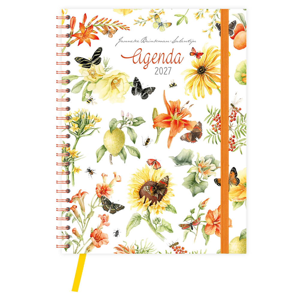 Janneke Brinkman bureau-agenda (harde kaft) Gele bloemen 2027