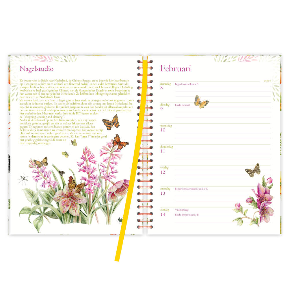 Janneke Brinkman bureau-agenda (harde kaft) Gele bloemen 2027 - Afbeelding 2