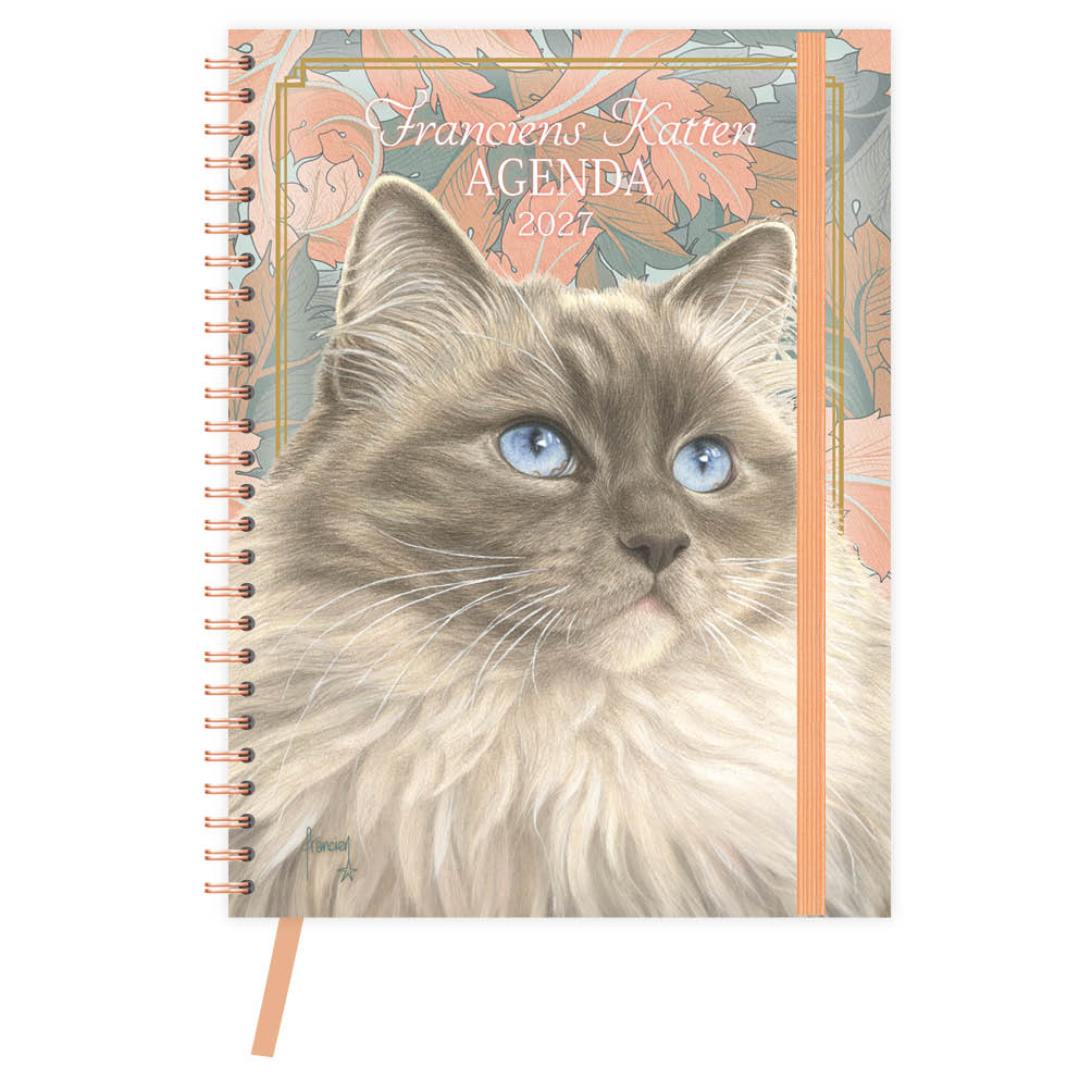 Franciens katten bureau-agenda (harde kaft) Blue 2027