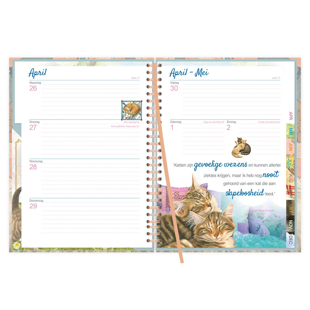 Franciens katten bureau-agenda (harde kaft) Blue 2027 - Afbeelding 2