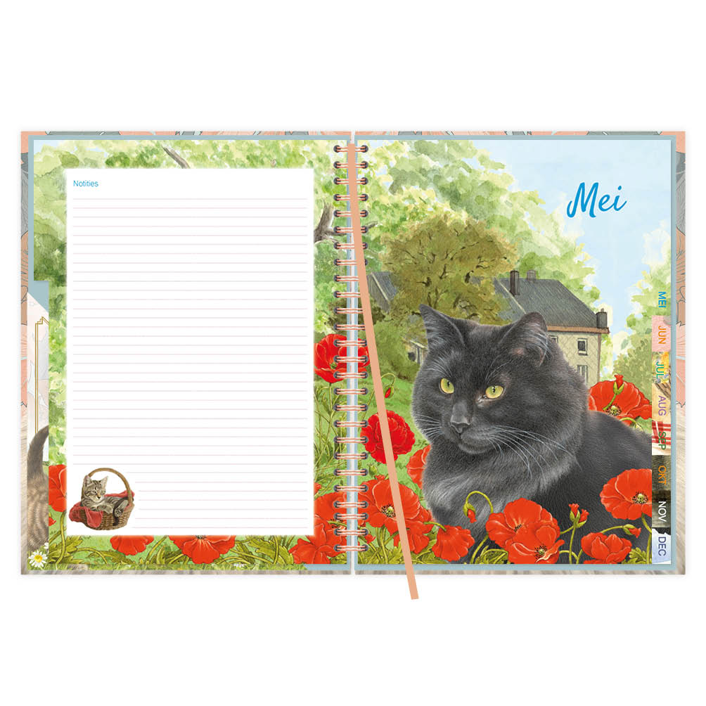 Franciens katten bureau-agenda (harde kaft) Blue 2027 - Afbeelding 3