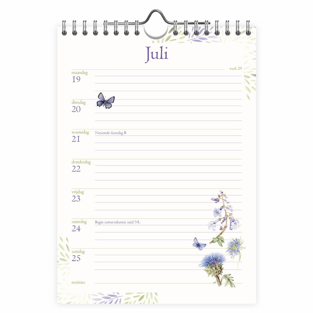 Janneke Brinkman WEEKnotitiekalender Blauwe Bloemen 2027 - Afbeelding 2