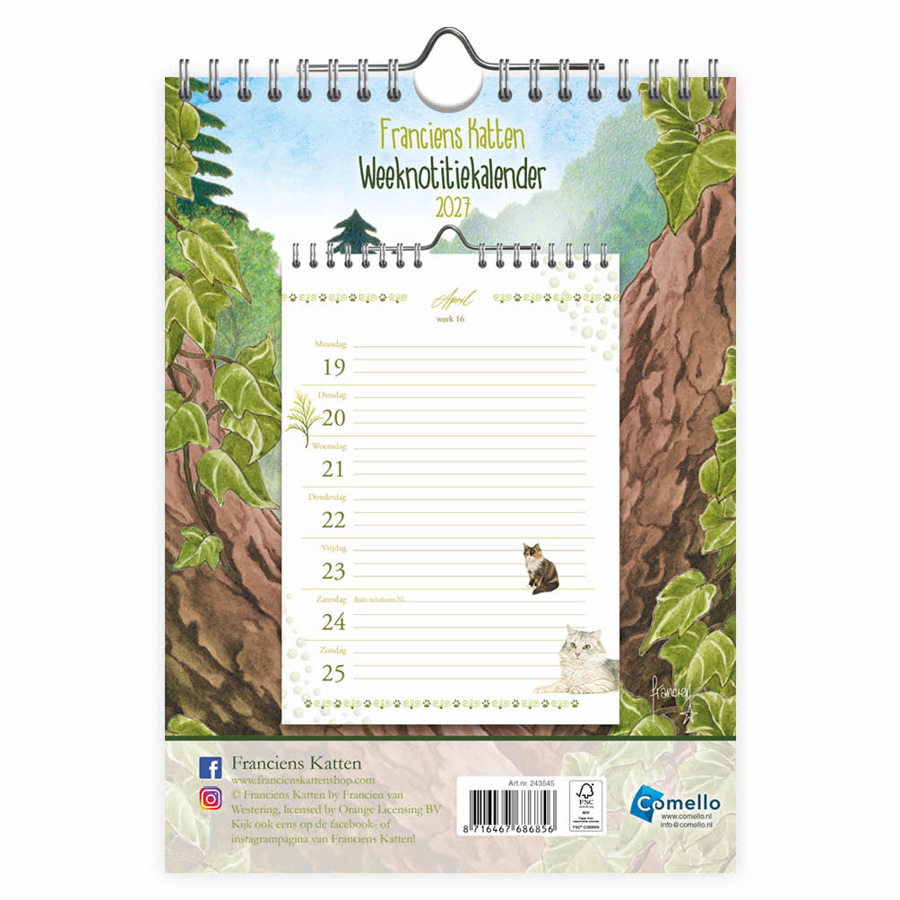 Franciens katten WEEKnotitiekalender Bailey 2027 - Afbeelding 3