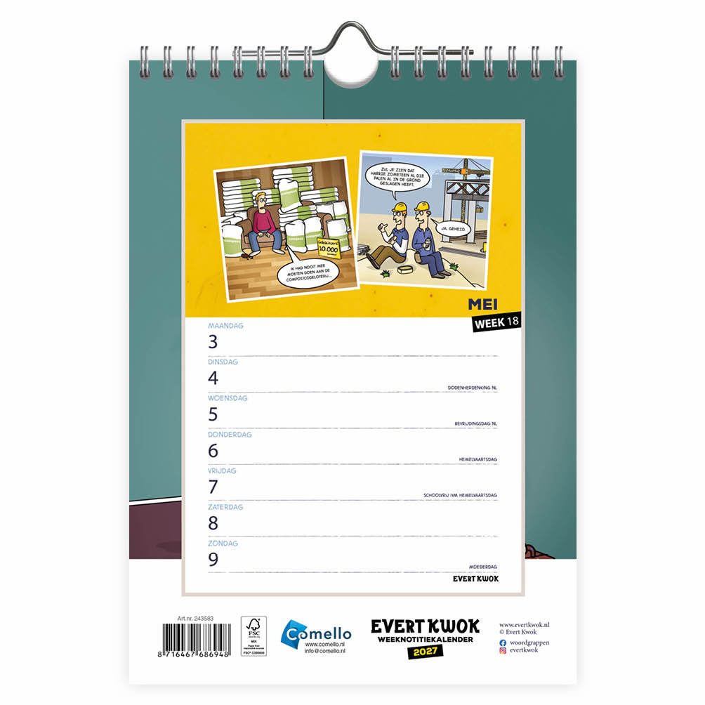 Evert Kwok Weeknotitiekalender Stopverf 2027 - Afbeelding 3