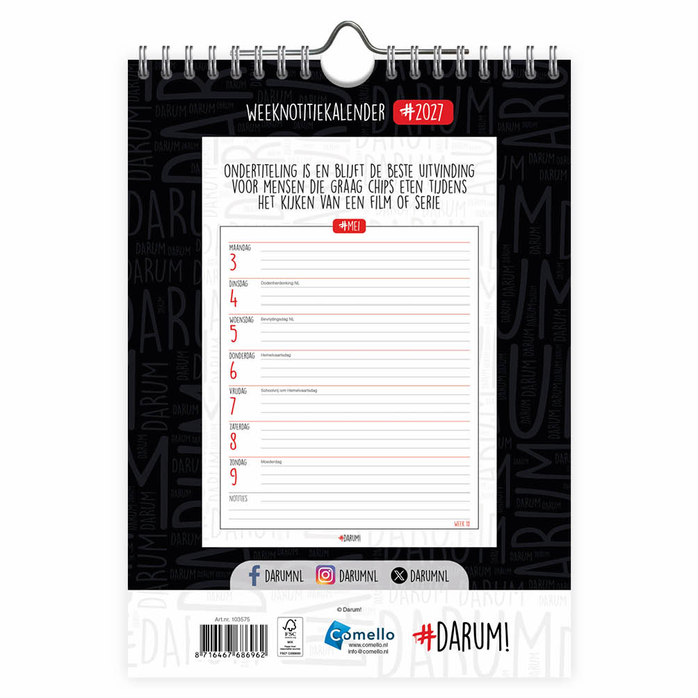 Darum! WEEKnotitiekalender 2027 - Afbeelding 3