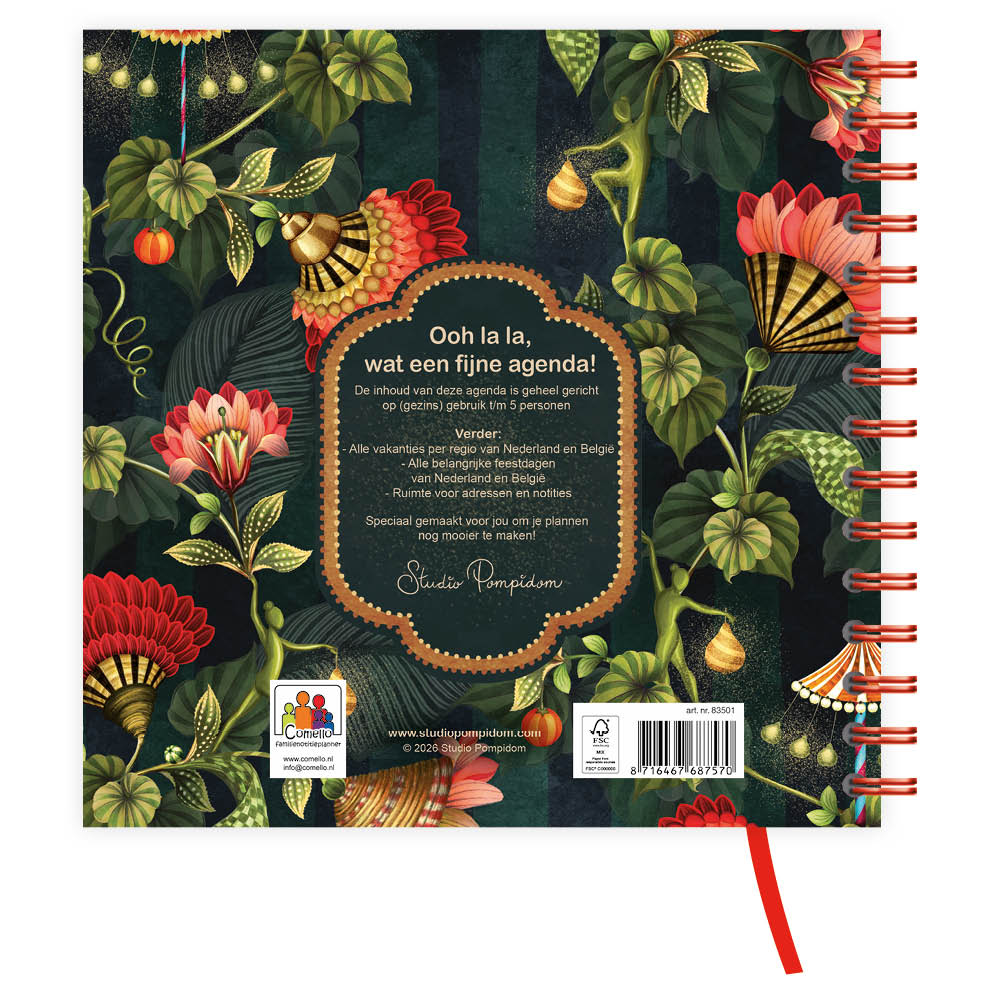 Studio Pompidom familienotitie-agenda t/m 5 pers. (harde kaft) Circus 2027 - Afbeelding 3