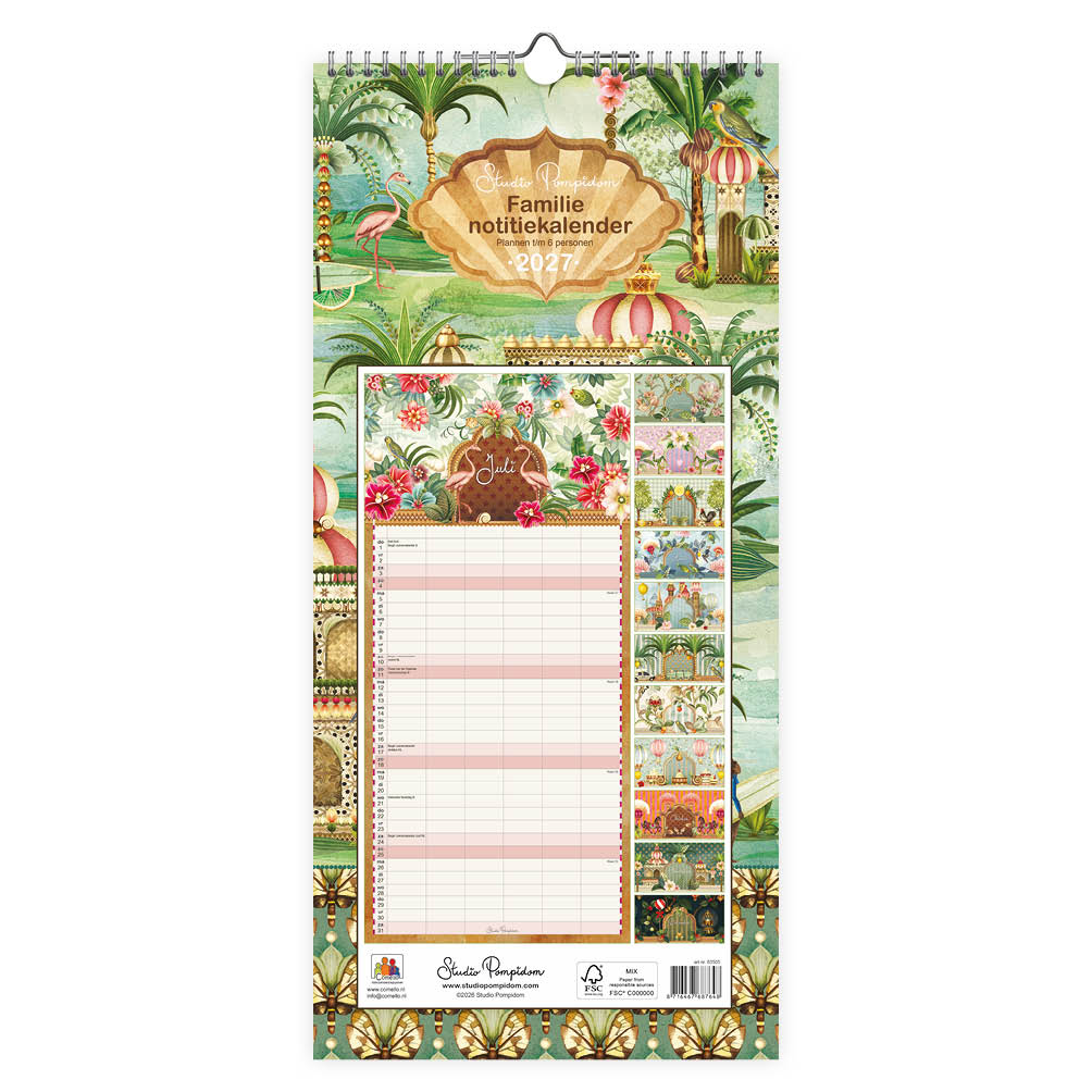 Studio Pompidom Familienotitie Kalender (t/m 6 pers.) Let's surf 2027 - Afbeelding 3
