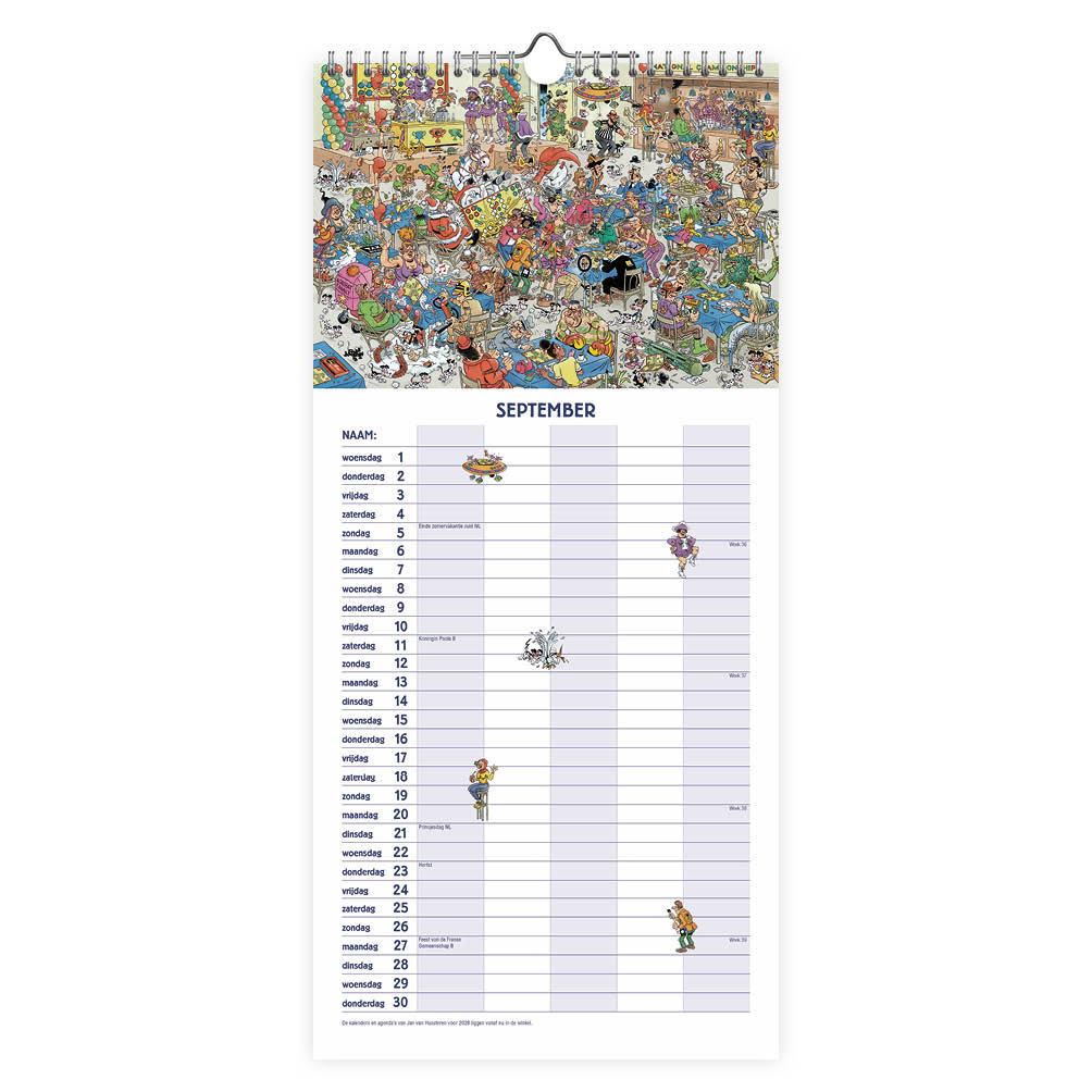 Jan van Haasteren familienotitiekalender (5-persoons) 2027 - Afbeelding 2