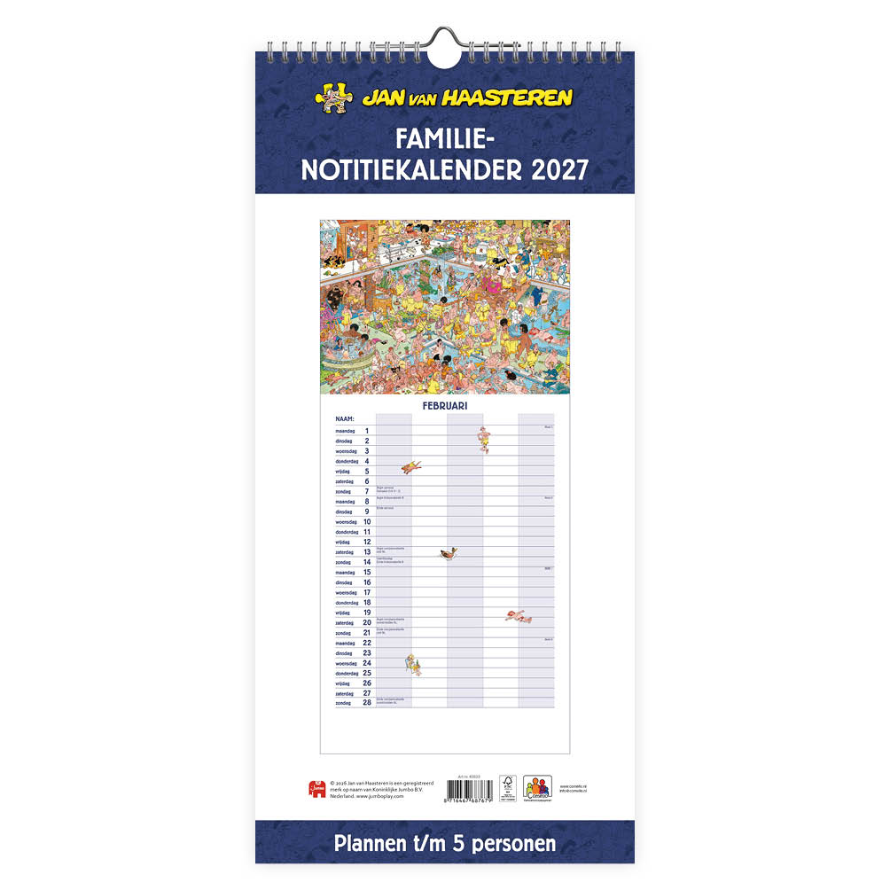 Jan van Haasteren familienotitiekalender (5-persoons) 2027 - Afbeelding 3