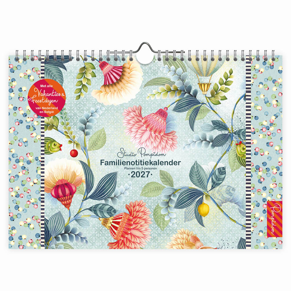 Studio Pompidom familieWEEKnotitiekalender Floral Balloon oblong 2027