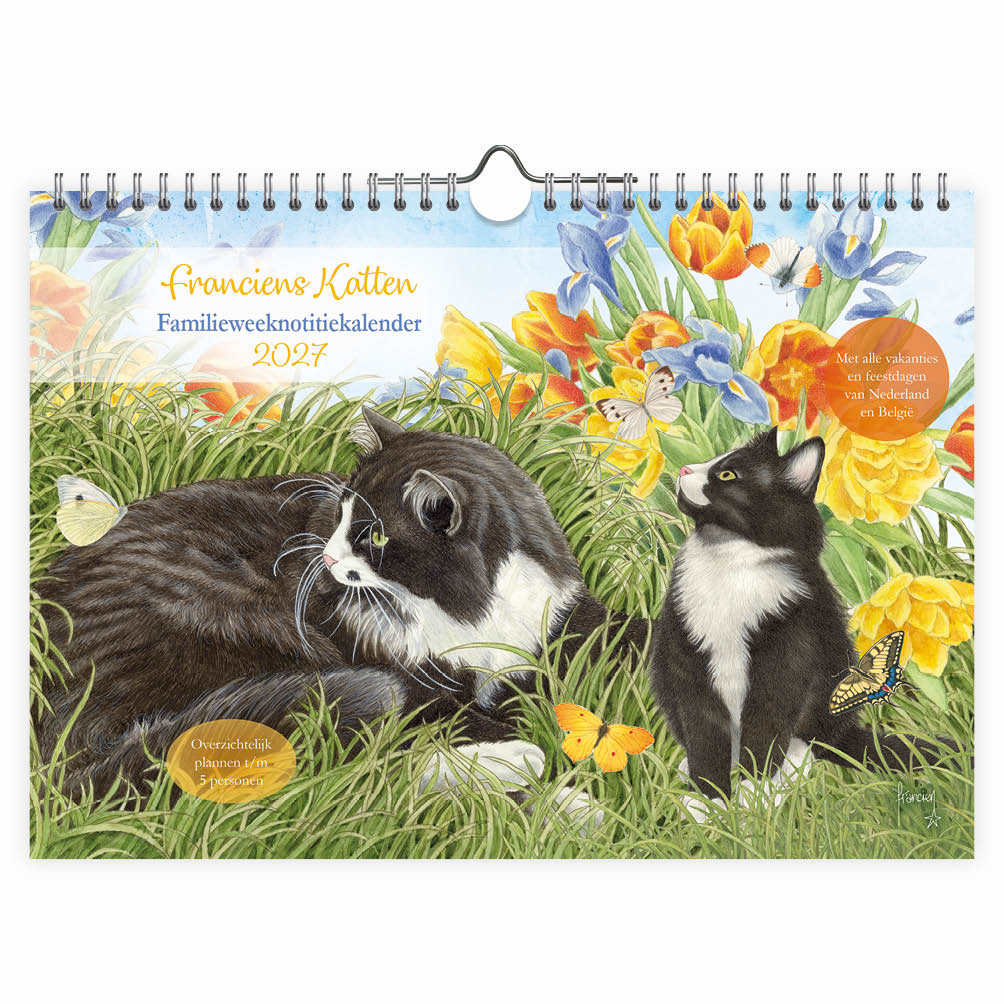 Franciens katten familieWEEKnotitiekalender oblong 2027