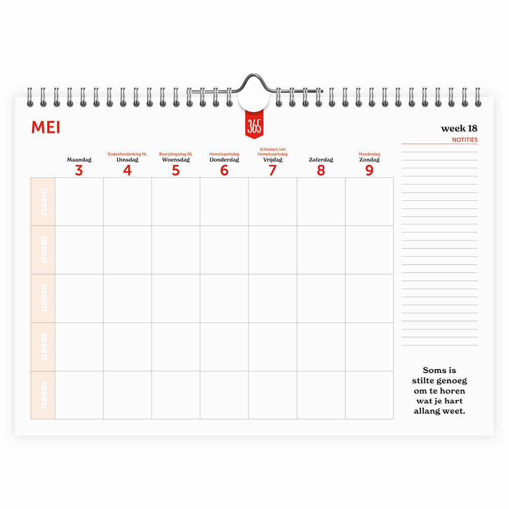 365 Dagen FamilieWEEKnotitiekalender (oblong) 2027 - Afbeelding 2