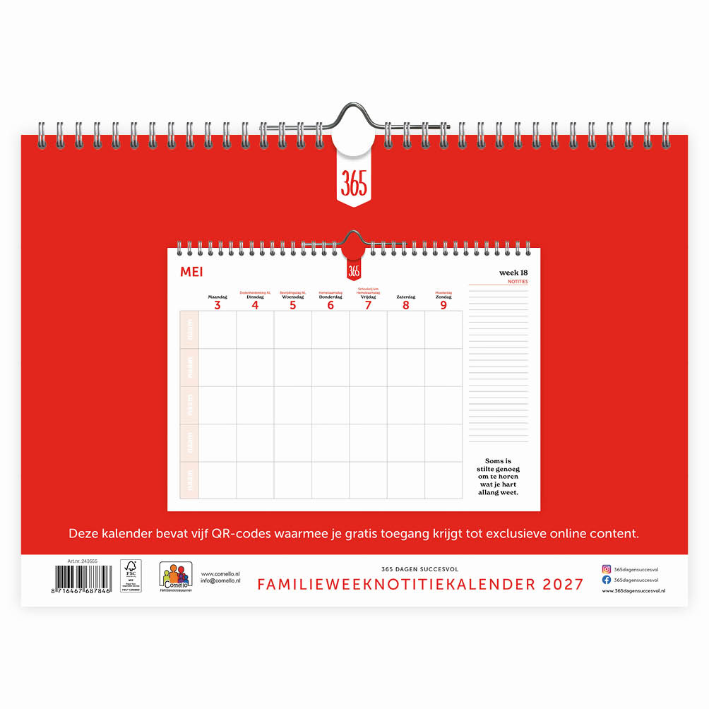 365 Dagen FamilieWEEKnotitiekalender (oblong) 2027 - Afbeelding 3