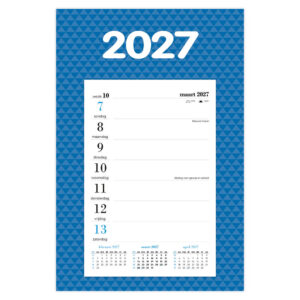 Weeknotitiekalender op schild 2027