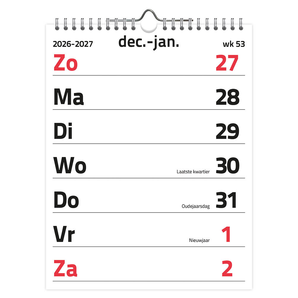 Weekkalender XL 2027 - Afbeelding 2